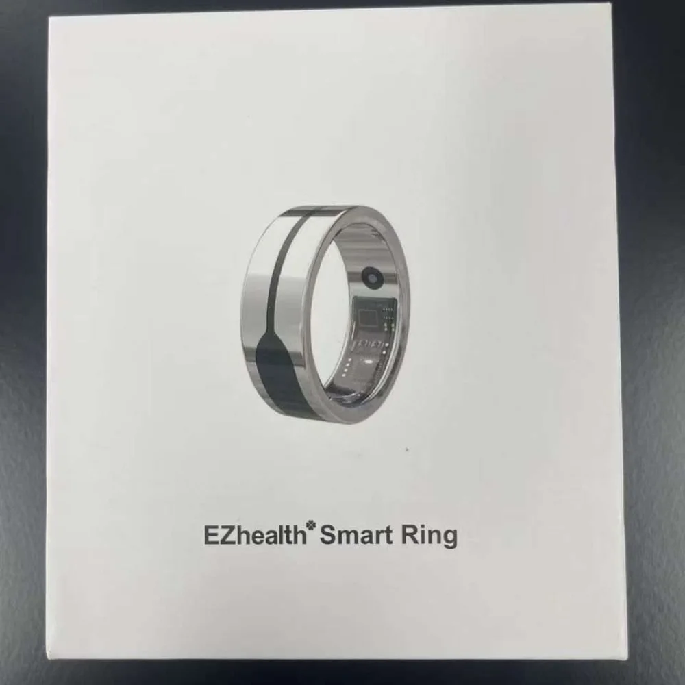 EZhealth EHR1 Smart Wearable Ring - Silver and Black - All Sizes Aval.